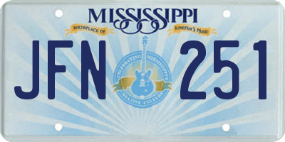 MS license plate JFN251