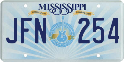 MS license plate JFN254