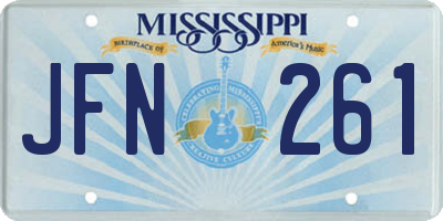 MS license plate JFN261