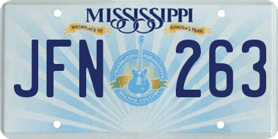 MS license plate JFN263