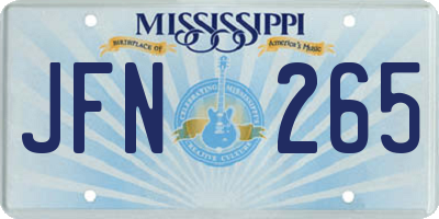 MS license plate JFN265