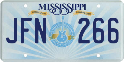 MS license plate JFN266