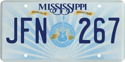 MS license plate JFN267