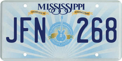 MS license plate JFN268