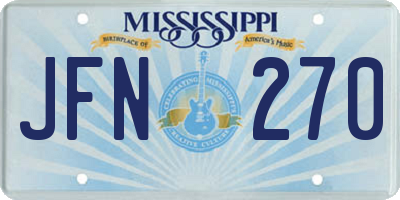 MS license plate JFN270