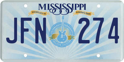 MS license plate JFN274