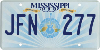 MS license plate JFN277