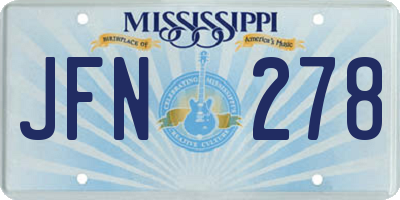 MS license plate JFN278