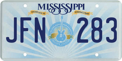 MS license plate JFN283