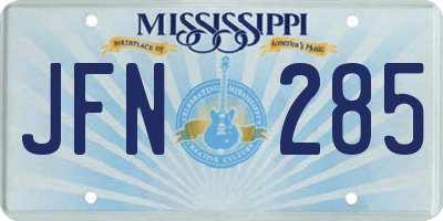 MS license plate JFN285