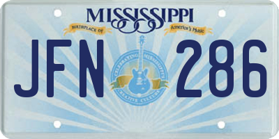 MS license plate JFN286