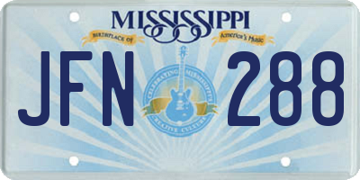 MS license plate JFN288