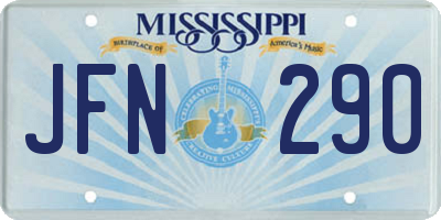 MS license plate JFN290