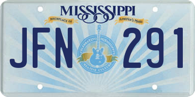MS license plate JFN291