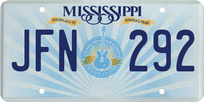 MS license plate JFN292