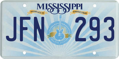 MS license plate JFN293