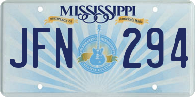 MS license plate JFN294