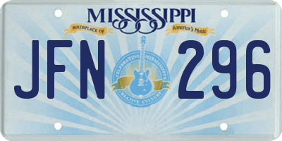 MS license plate JFN296