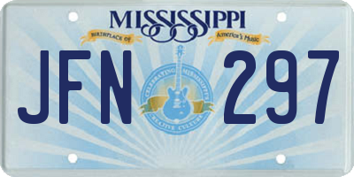 MS license plate JFN297
