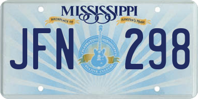 MS license plate JFN298