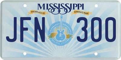 MS license plate JFN300