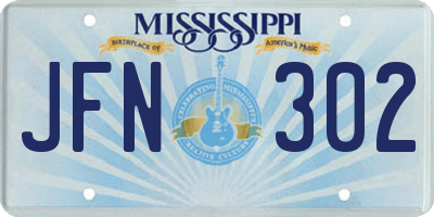 MS license plate JFN302