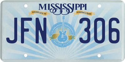 MS license plate JFN306