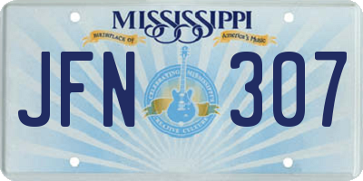 MS license plate JFN307