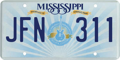 MS license plate JFN311