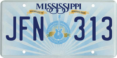 MS license plate JFN313