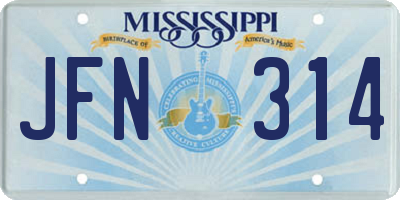 MS license plate JFN314