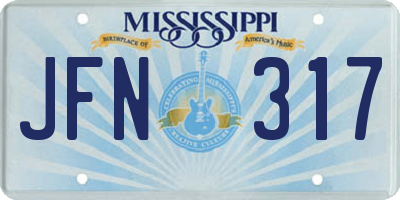 MS license plate JFN317