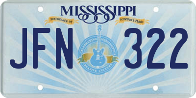 MS license plate JFN322