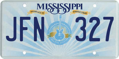 MS license plate JFN327