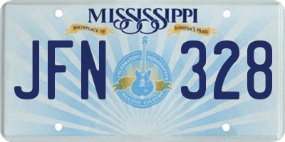 MS license plate JFN328