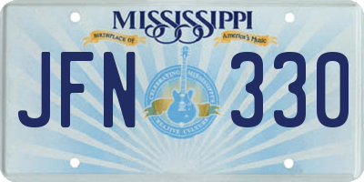 MS license plate JFN330