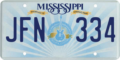 MS license plate JFN334