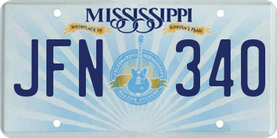 MS license plate JFN340