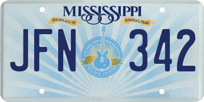 MS license plate JFN342