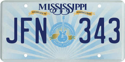 MS license plate JFN343