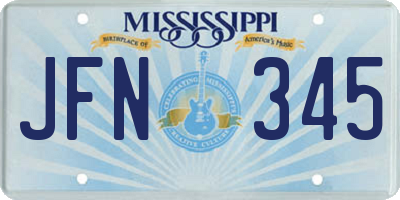 MS license plate JFN345