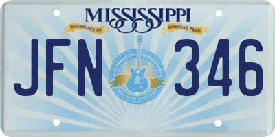 MS license plate JFN346