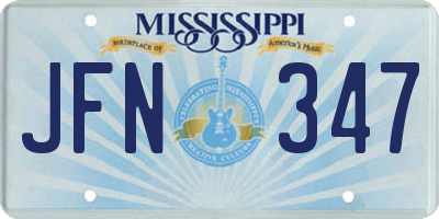 MS license plate JFN347