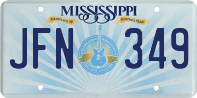 MS license plate JFN349