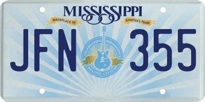 MS license plate JFN355
