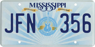 MS license plate JFN356
