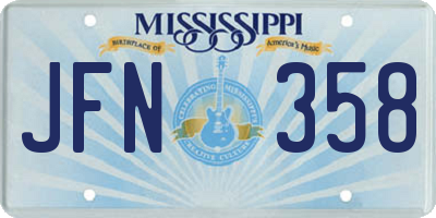MS license plate JFN358