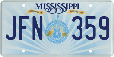 MS license plate JFN359