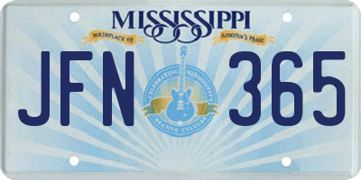 MS license plate JFN365