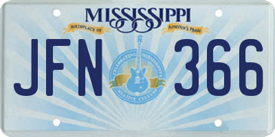 MS license plate JFN366